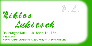 miklos lukitsch business card